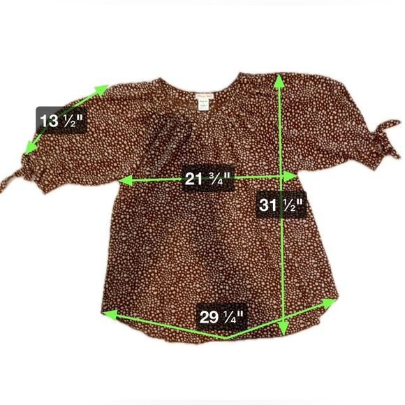 Paisley Vine Boho Tie Sleeve Midi Dress Animal Print Brown Size Large - Picture 7 of 9